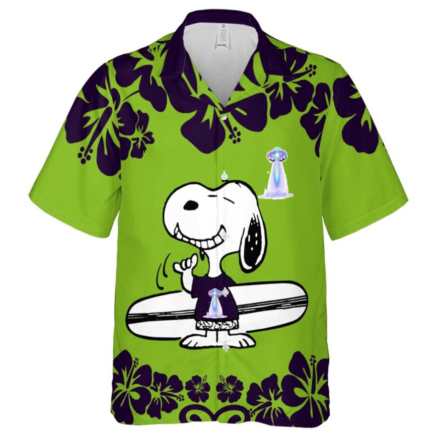 Personalized Alien Surfing Snoopy Hawaiian Shirt Fashion forward
