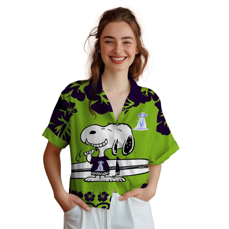 Personalized Alien Surfing Snoopy Hawaiian Shirt Top rated