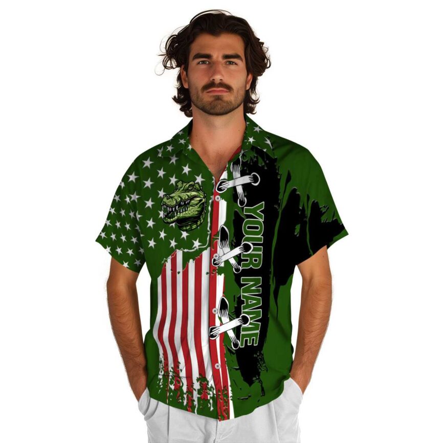 Personalized Alligator Flag Stitches Hawaiian Shirt New Arrival