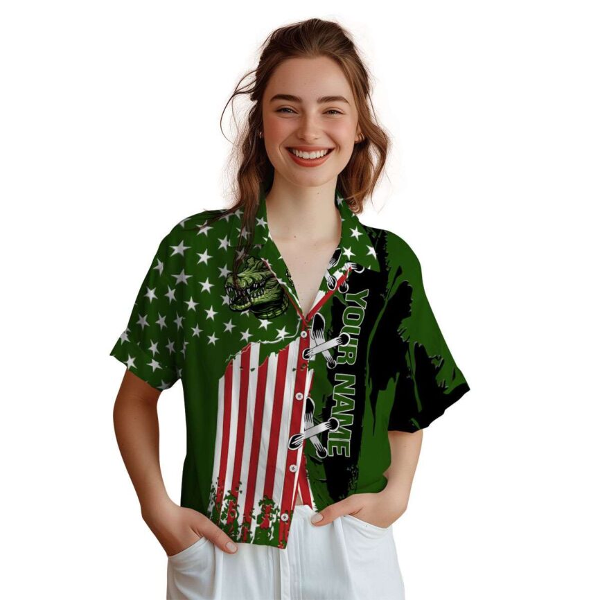 Personalized Alligator Flag Stitches Hawaiian Shirt Top rated