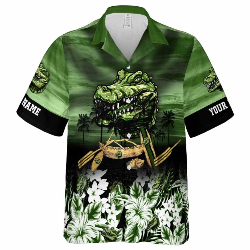 Personalized Alligator Sunset Beach Canoe Hawaiian Shirt Fashion forward