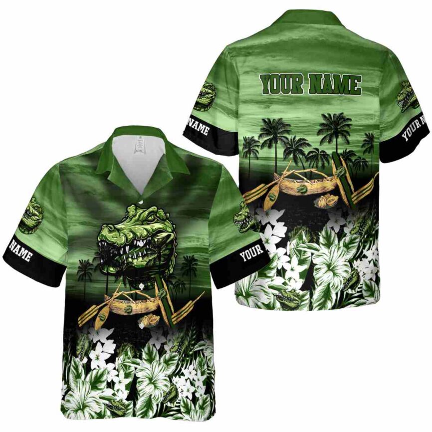 Personalized Alligator Sunset Beach Canoe Hawaiian Shirt Premium grade