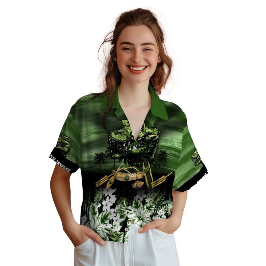 Personalized Alligator Sunset Beach Canoe Hawaiian Shirt Top rated