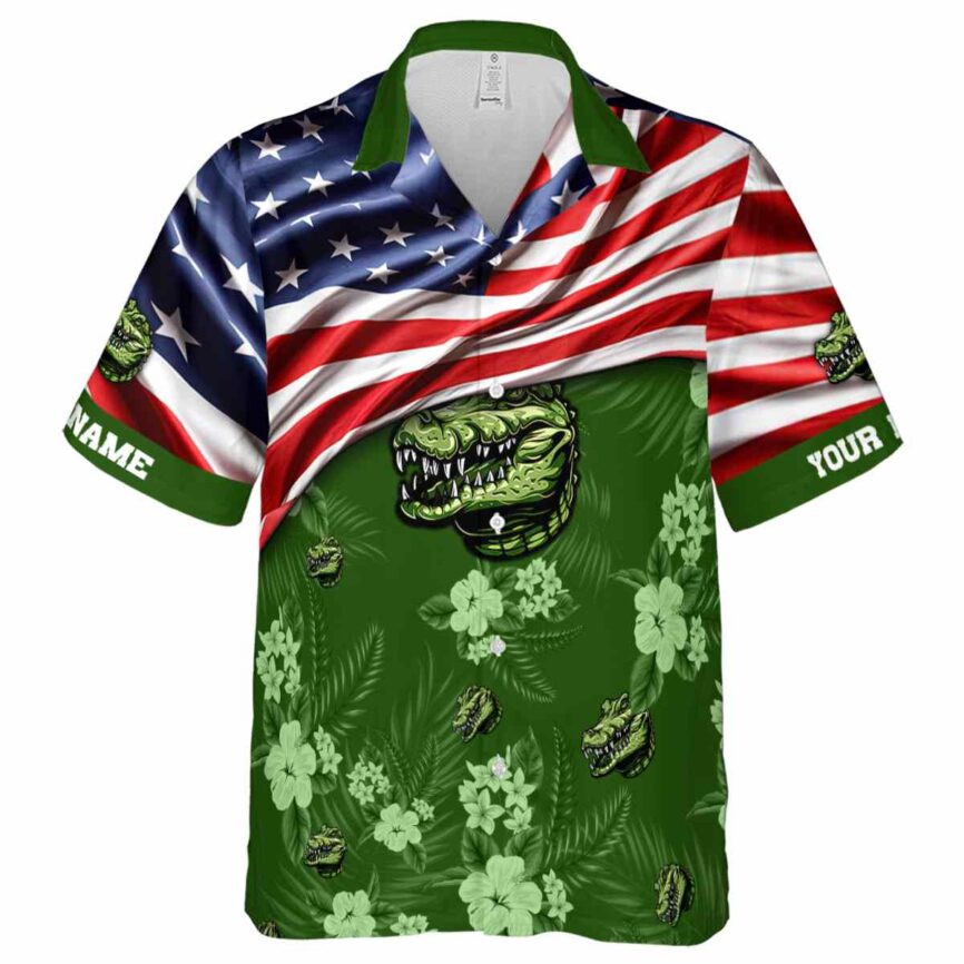 Personalized Alligator US Flag Themed Hawaiian Shirt Fashion forward