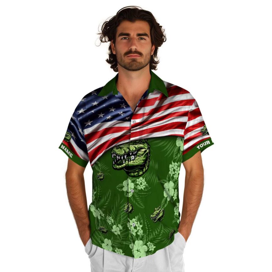 Personalized Alligator US Flag Themed Hawaiian Shirt New Arrival