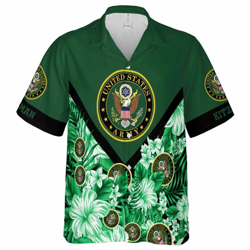 Personalized Army Bold Floral Number Hawaiian Shirt Fashion forward