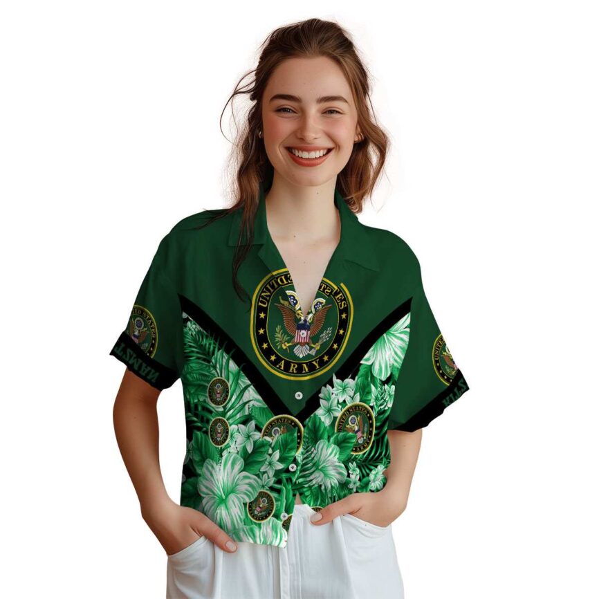 Personalized Army Bold Floral Number Hawaiian Shirt Top rated