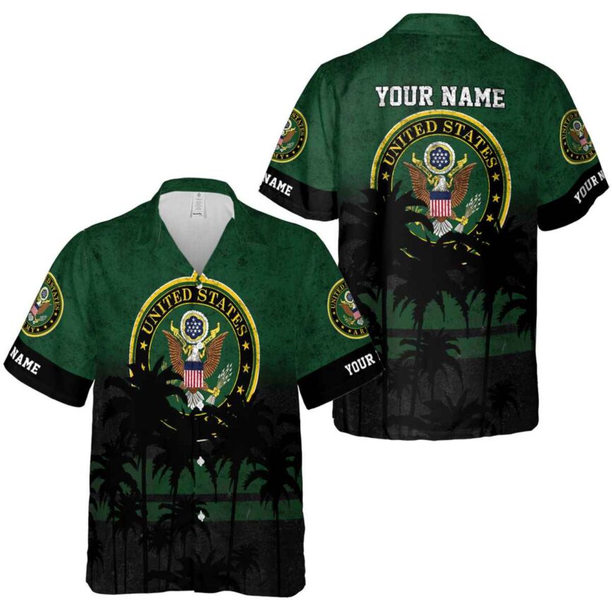 Personalized Army Sunset Gradient Hawaiian Shirt Premium grade
