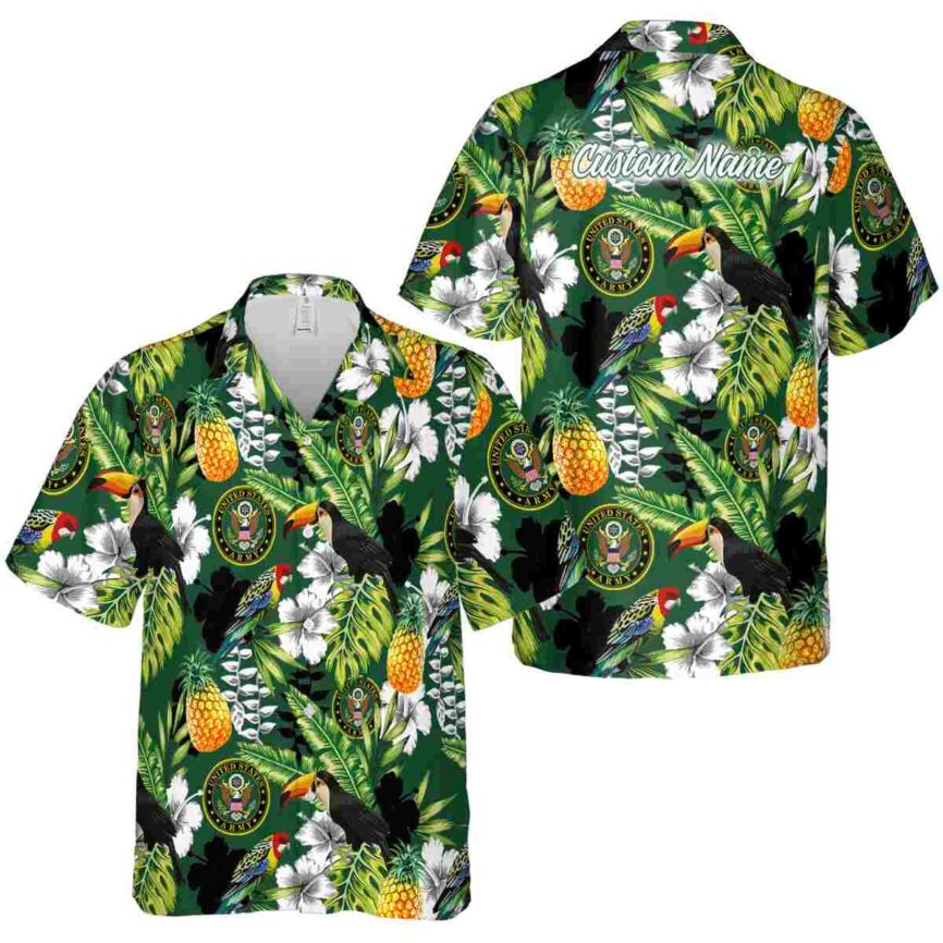 Personalized Army Toucan Bird Hawaiian Shirt Premium grade
