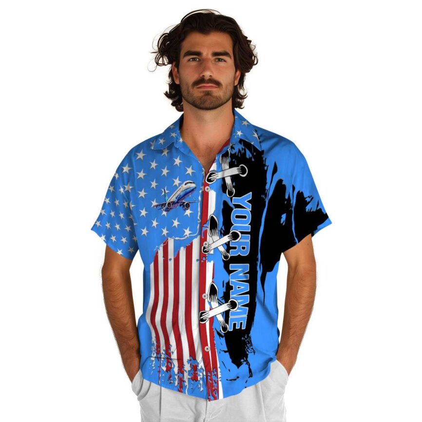 Personalized Aviation Flag Stitches Hawaiian Shirt New Arrival
