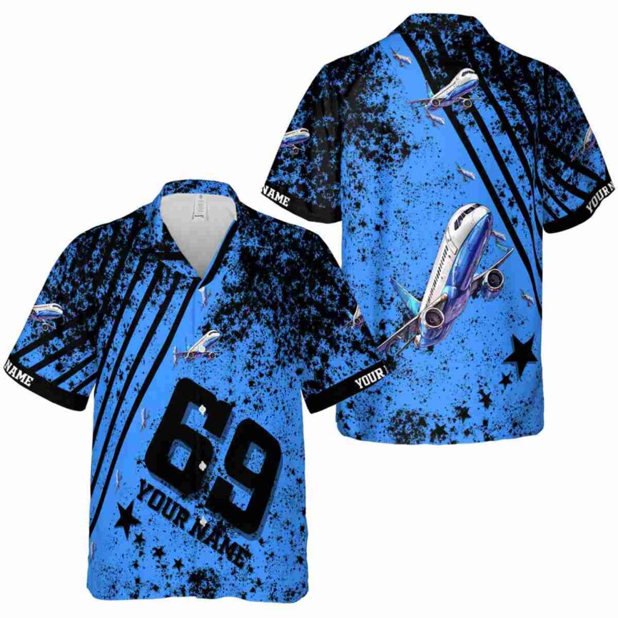 Personalized Aviation Stripe Burst Hawaiian Shirt Premium grade