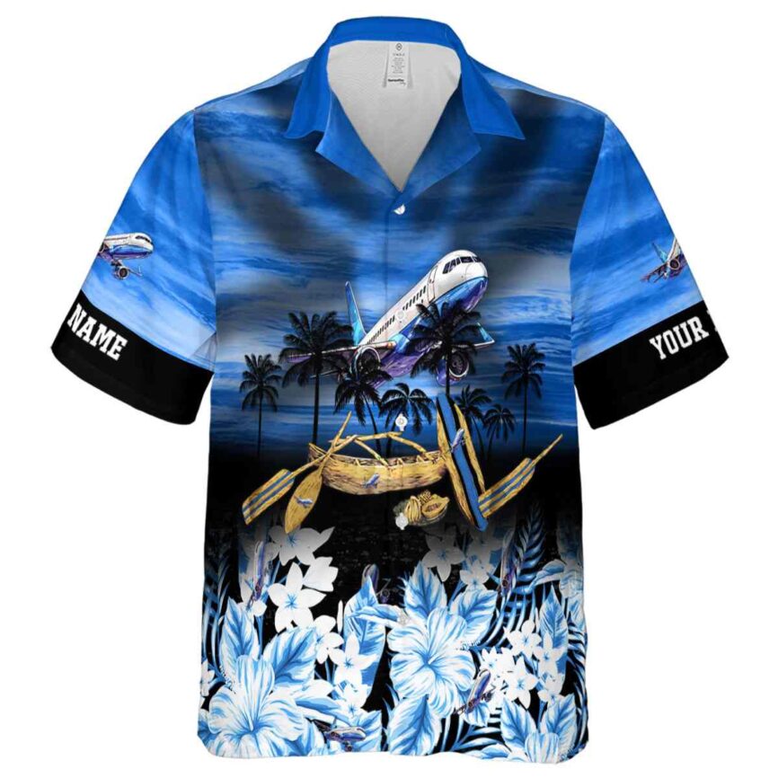 Personalized Aviation Sunset Beach Canoe Hawaiian Shirt Fashion forward