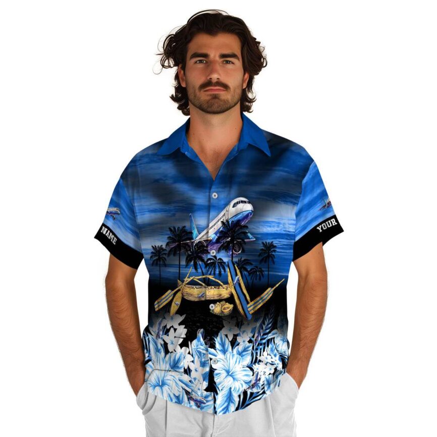 Personalized Aviation Sunset Beach Canoe Hawaiian Shirt New Arrival