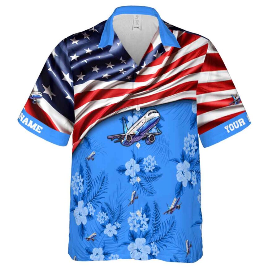 Personalized Aviation US Flag Themed Hawaiian Shirt Fashion forward
