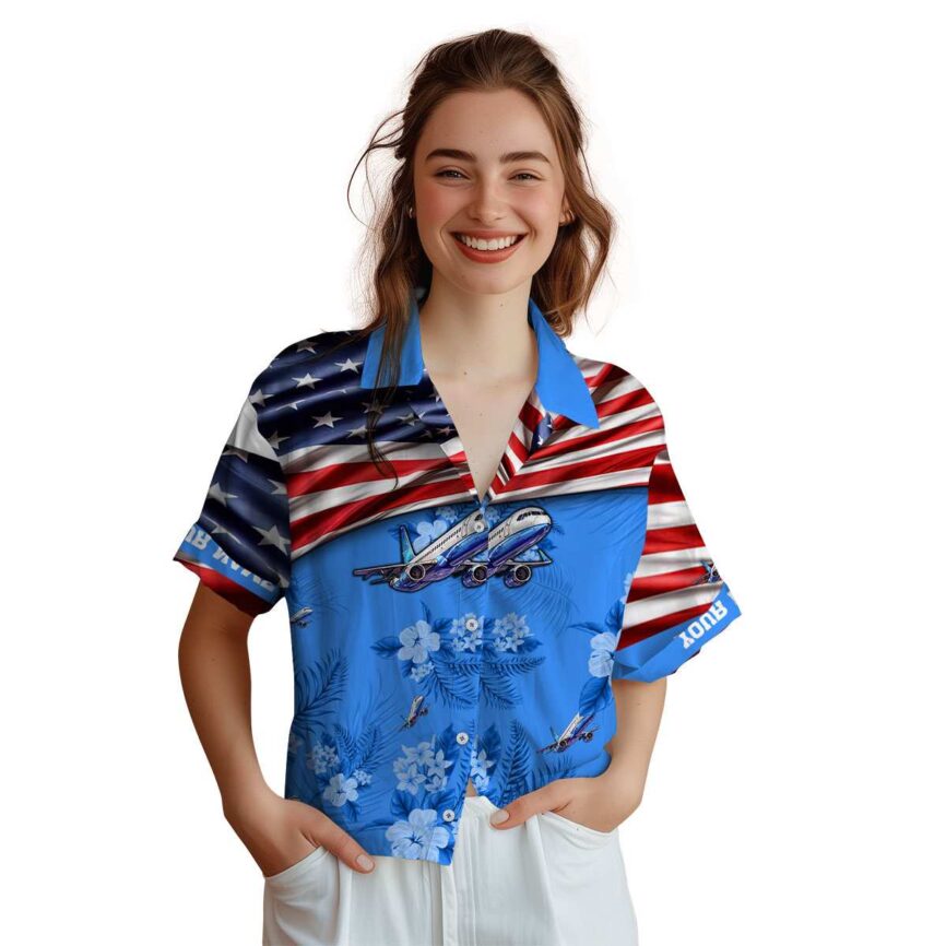 Personalized Aviation US Flag Themed Hawaiian Shirt Top rated
