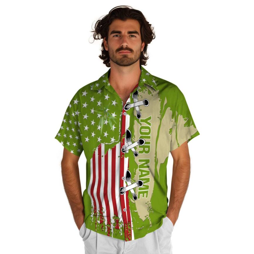 Personalized Bamboo Flag Stitches Hawaiian Shirt New Arrival