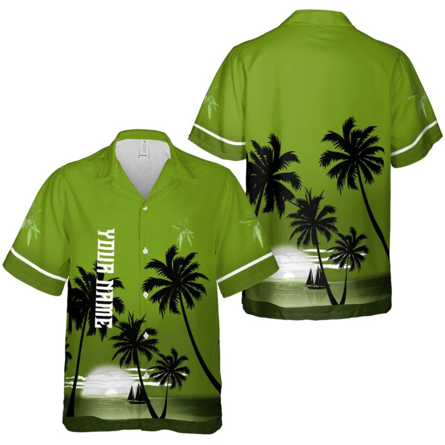 Personalized Bamboo Ocean Sunset Hawaiian Shirt Premium grade