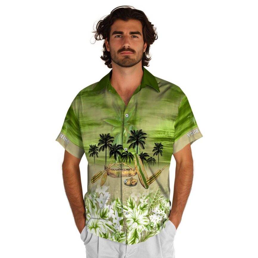 Personalized Bamboo Sunset Beach Canoe Hawaiian Shirt New Arrival