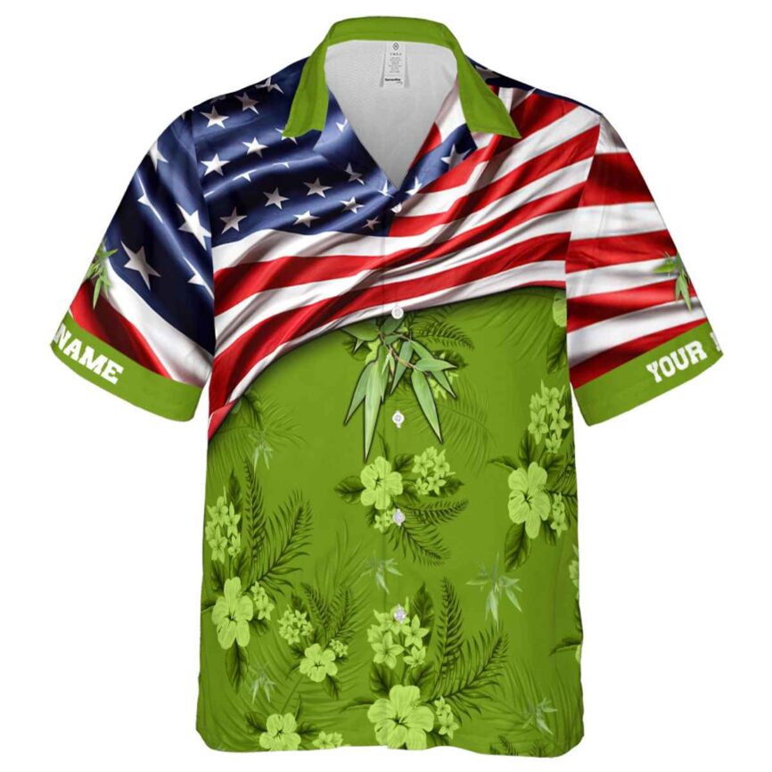 Personalized Bamboo US Flag Themed Hawaiian Shirt Fashion forward