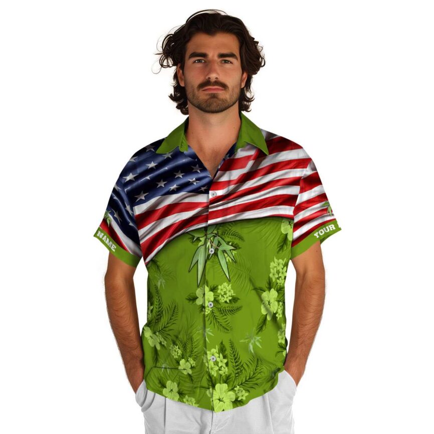 Personalized Bamboo US Flag Themed Hawaiian Shirt New Arrival