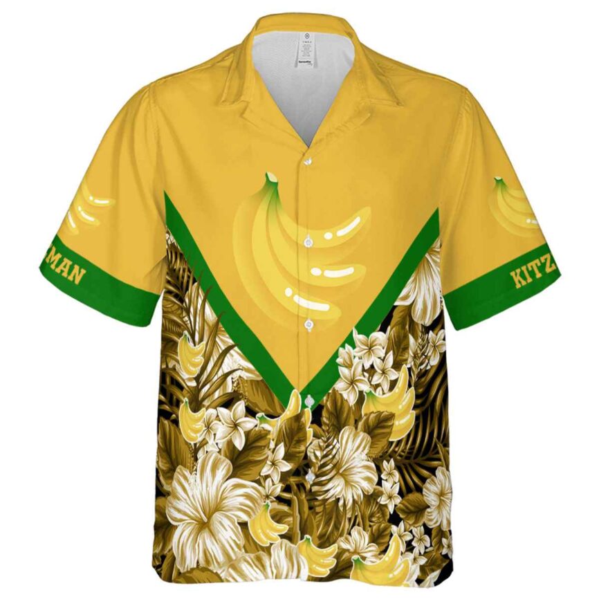 Personalized Banana Bold Floral Number Hawaiian Shirt Fashion forward
