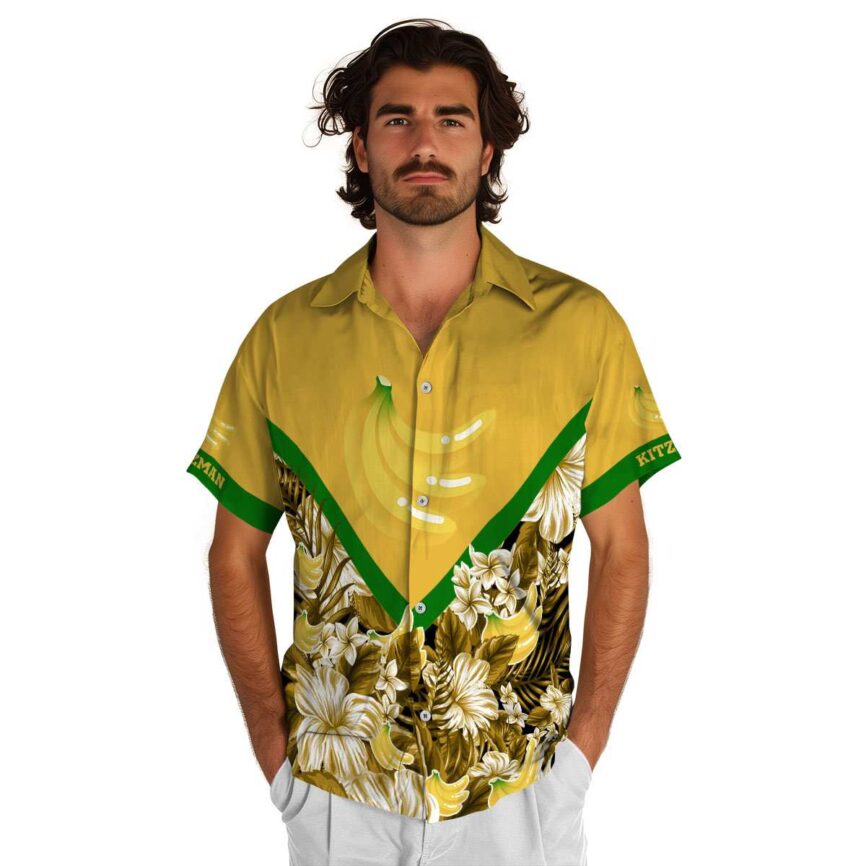 Personalized Banana Bold Floral Number Hawaiian Shirt New Arrival