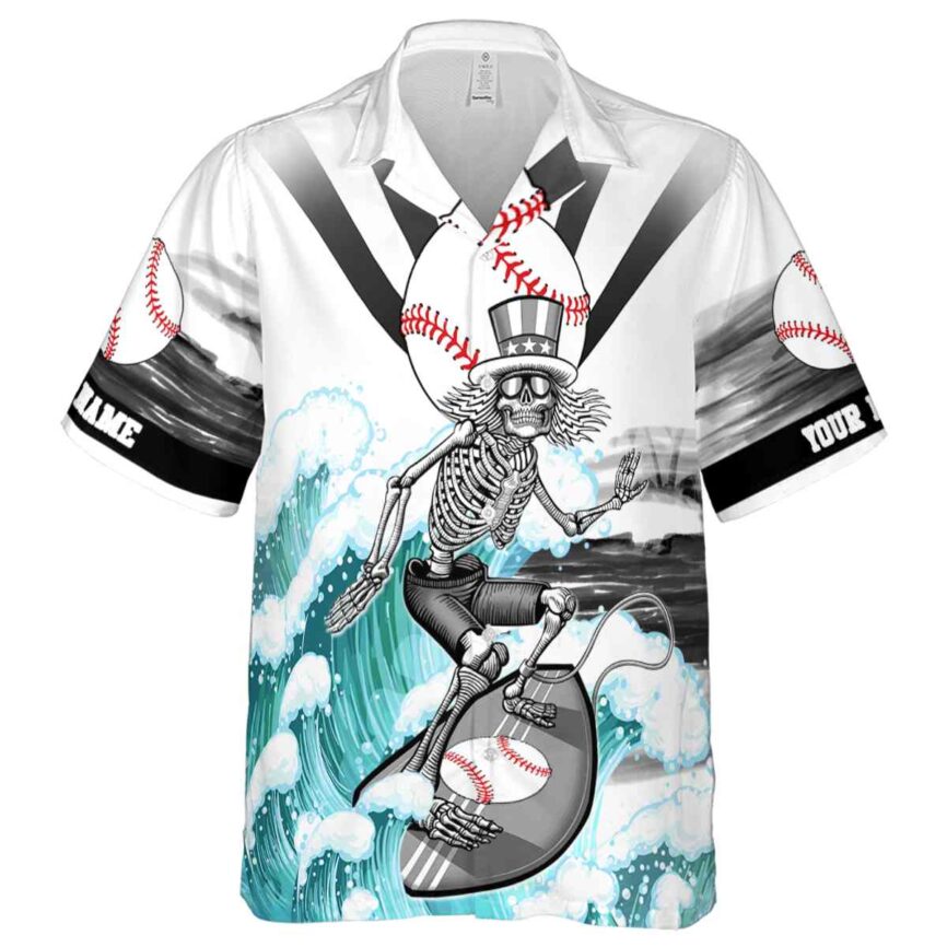 Personalized Baseball Grateful Dead Motif Hawaiian Shirt Fashion forward