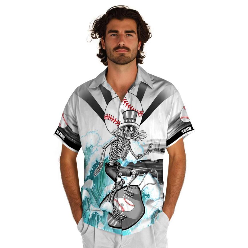 Personalized Baseball Grateful Dead Motif Hawaiian Shirt New Arrival
