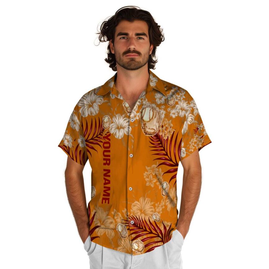 Personalized Baseball Hibiscus Pattern Hawaiian Shirt New Arrival