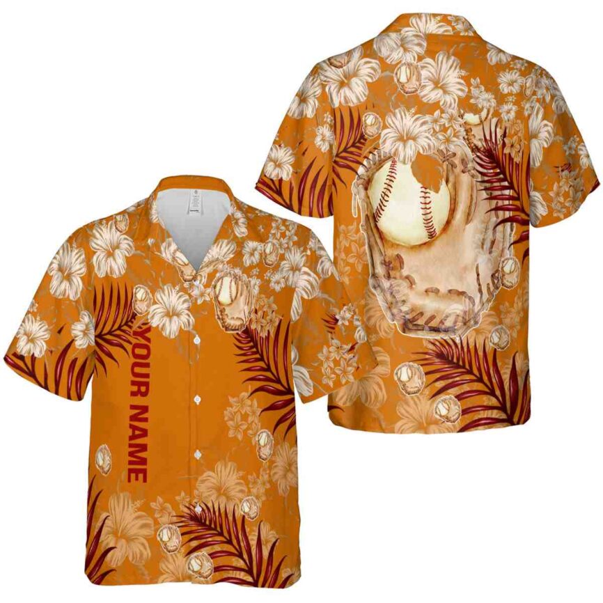 Personalized Baseball Hibiscus Pattern Hawaiian Shirt Premium grade