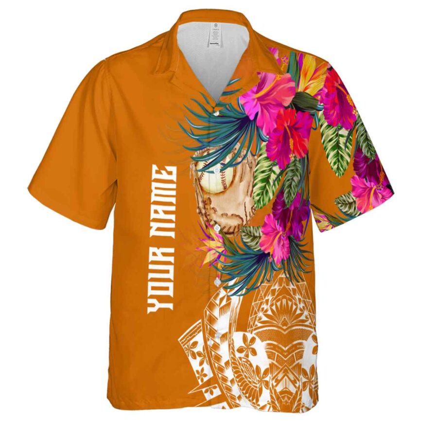 Personalized Baseball Polynesian Flowers Hawaiian Shirt Fashion forward