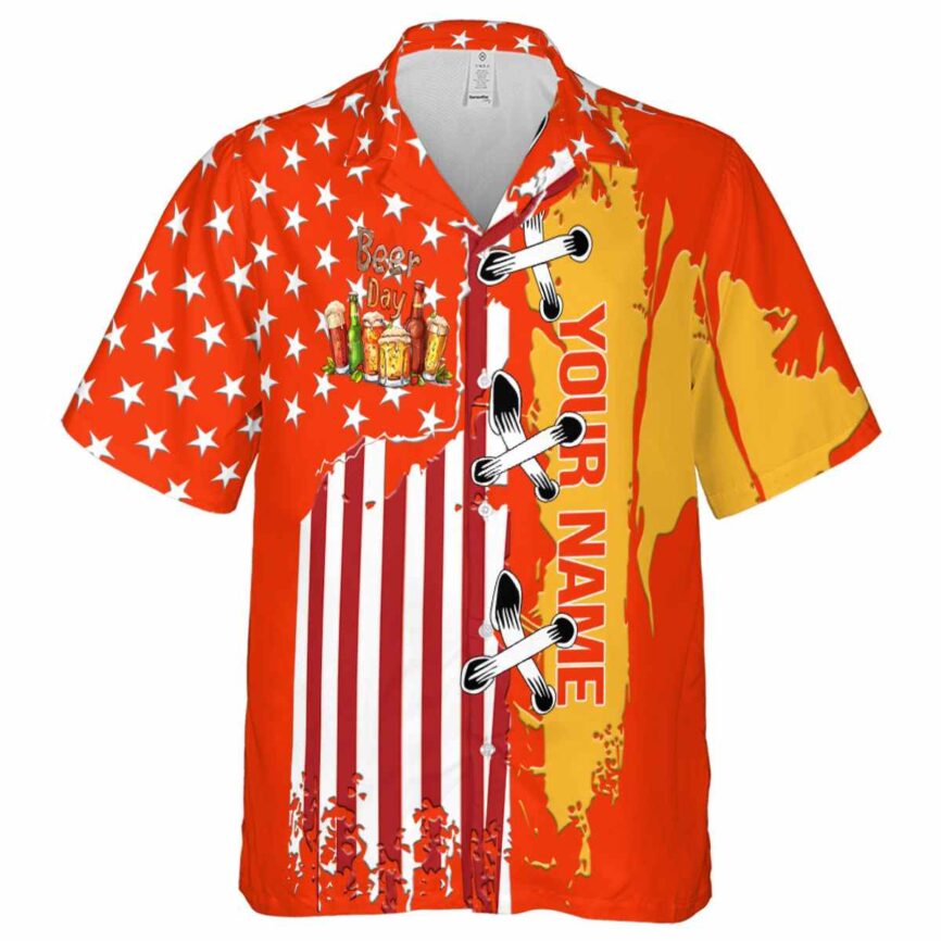 Personalized Beer Flag Stitches Hawaiian Shirt Fashion forward