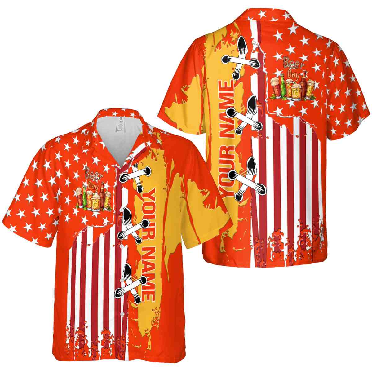 Personalized Beer Flag Stitches Hawaiian Shirt Premium grade Personalized Beer Flag Stitches Hawaiian Shirt Premium grade