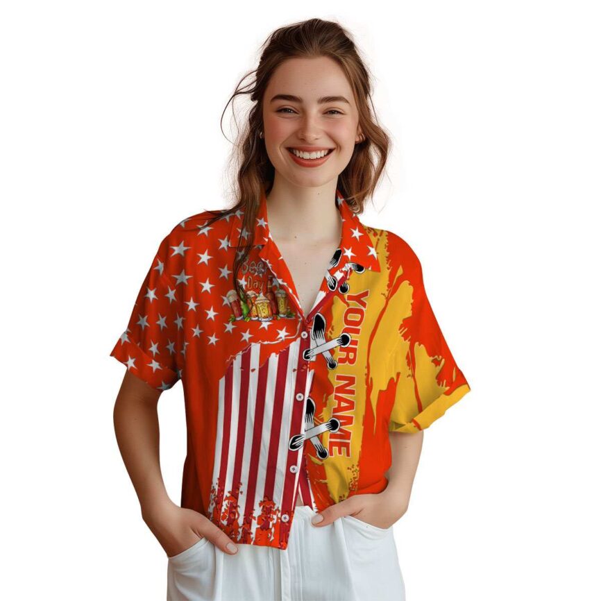 Personalized Beer Flag Stitches Hawaiian Shirt Top rated