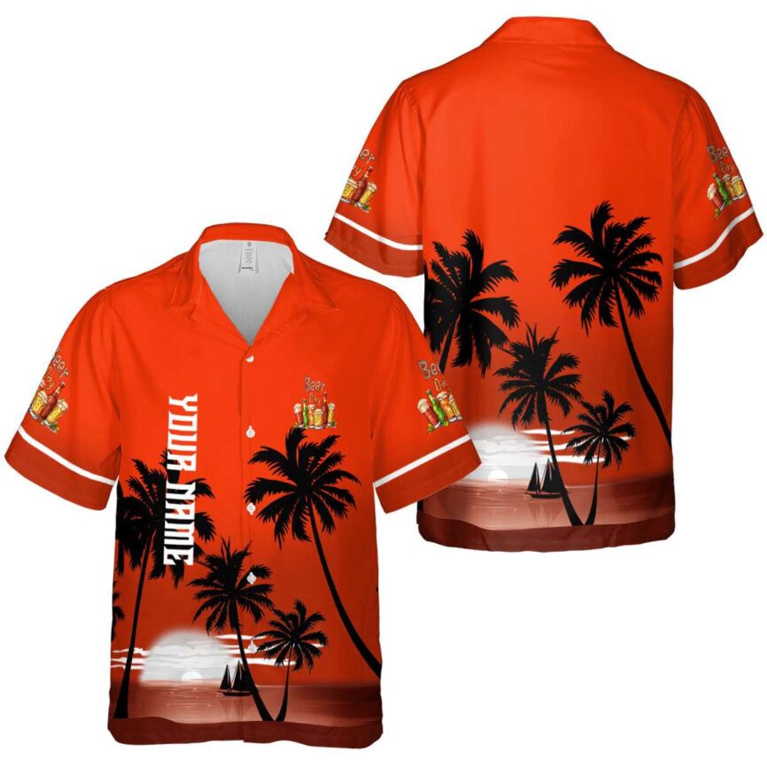 Personalized Beer Ocean Sunset Hawaiian Shirt Premium grade