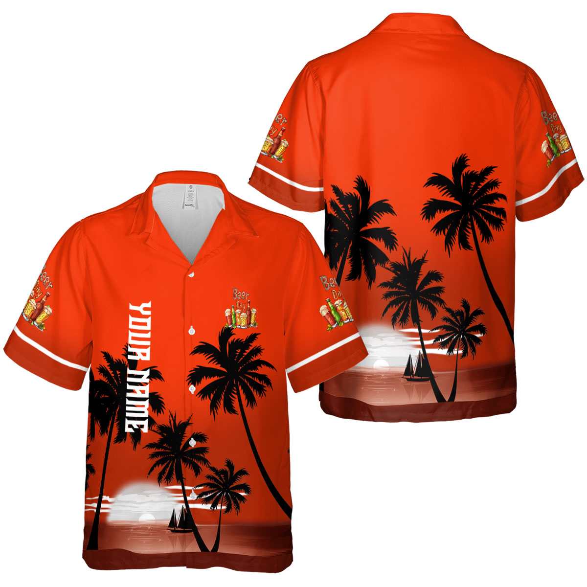 Personalized Beer Ocean Sunset Hawaiian Shirt Premium grade Personalized Beer Ocean Sunset Hawaiian Shirt Premium grade
