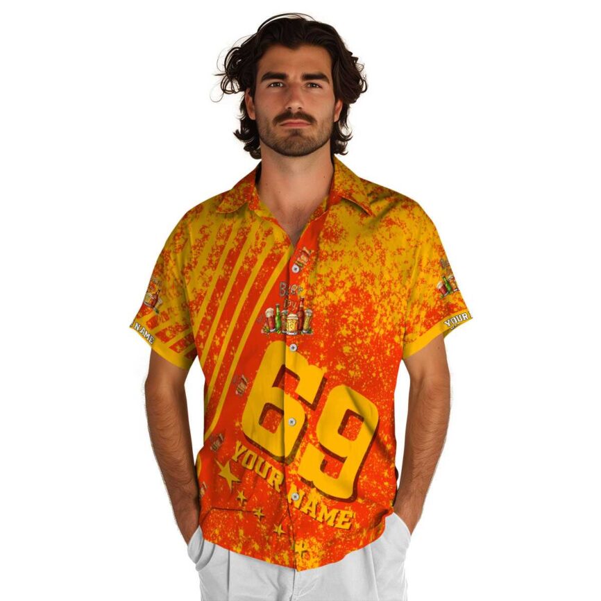 Personalized Beer Stripe Burst Hawaiian Shirt New Arrival