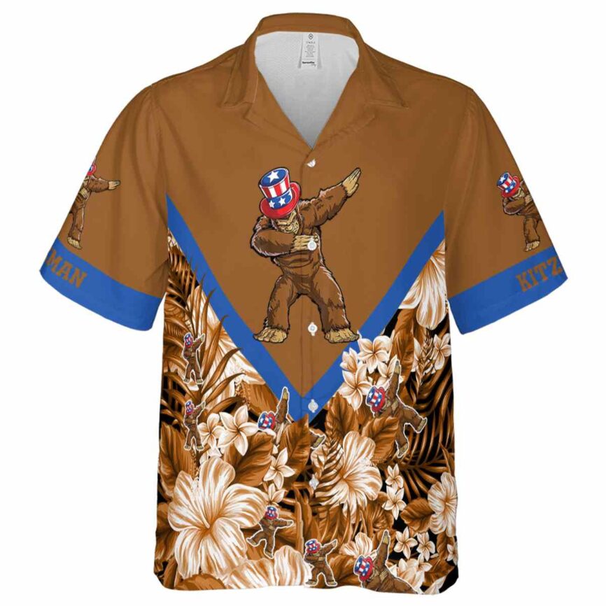 Personalized Bigfoot Bold Floral Number Hawaiian Shirt Fashion forward