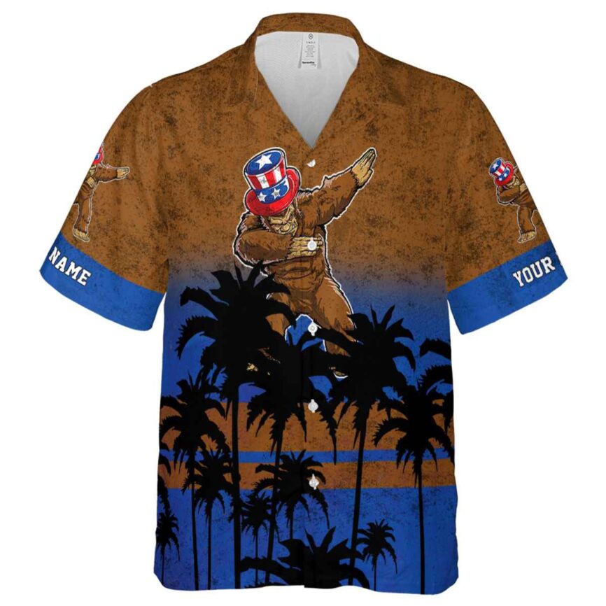 Personalized Bigfoot Sunset Gradient Hawaiian Shirt Fashion forward