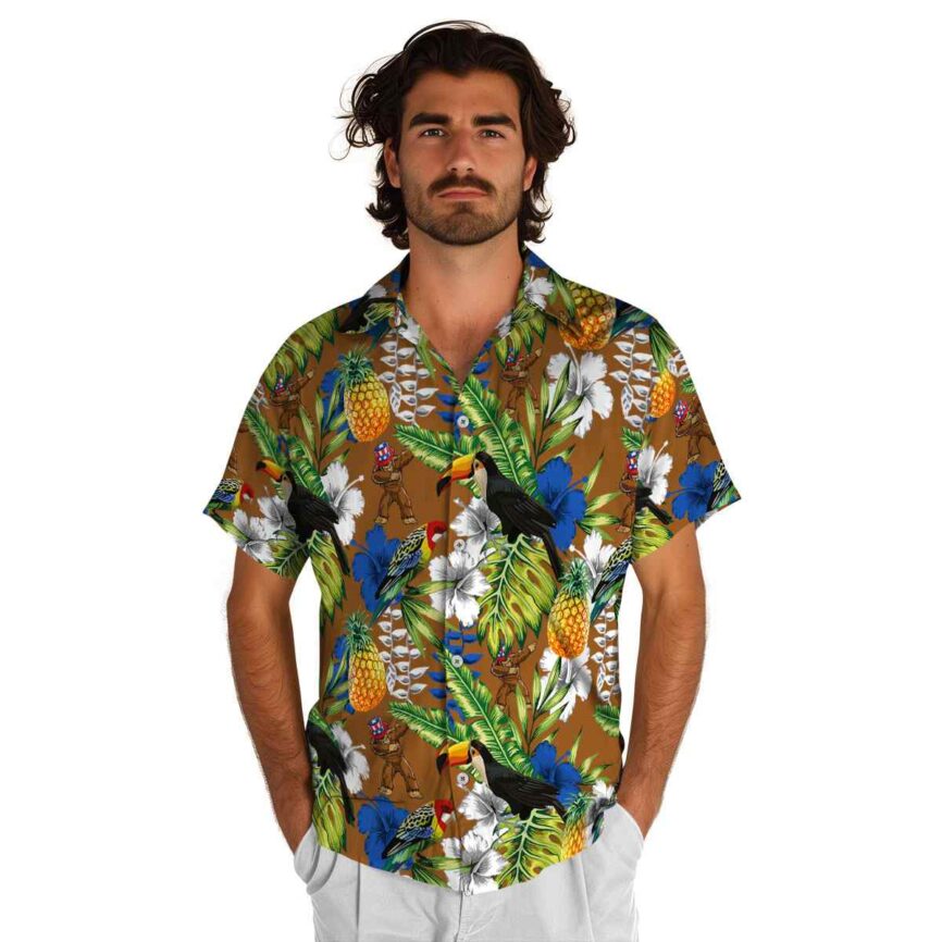 Personalized Bigfoot Toucan Bird Hawaiian Shirt New Arrival