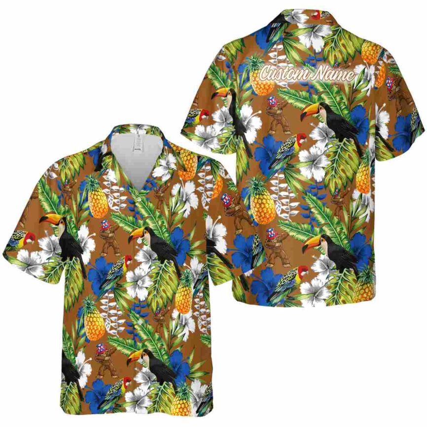Personalized Bigfoot Toucan Bird Hawaiian Shirt Premium grade