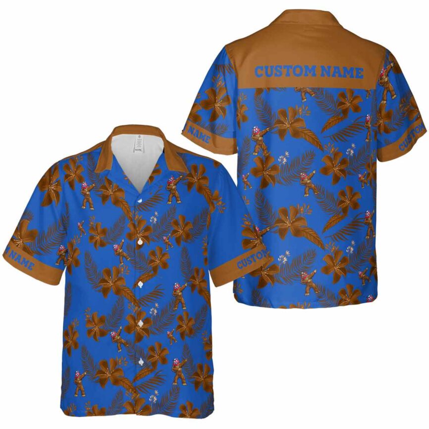 Personalized Bigfoot Tropical Flower Hawaiian Shirt Premium grade