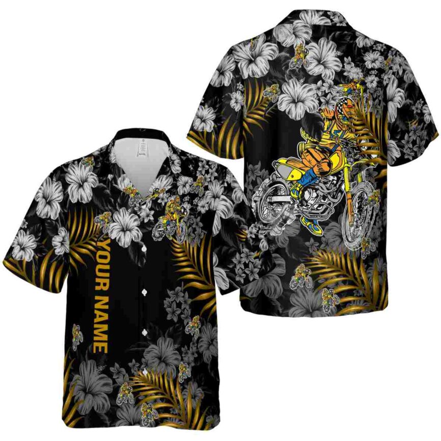 Personalized Biker Hibiscus Pattern Hawaiian Shirt Premium grade