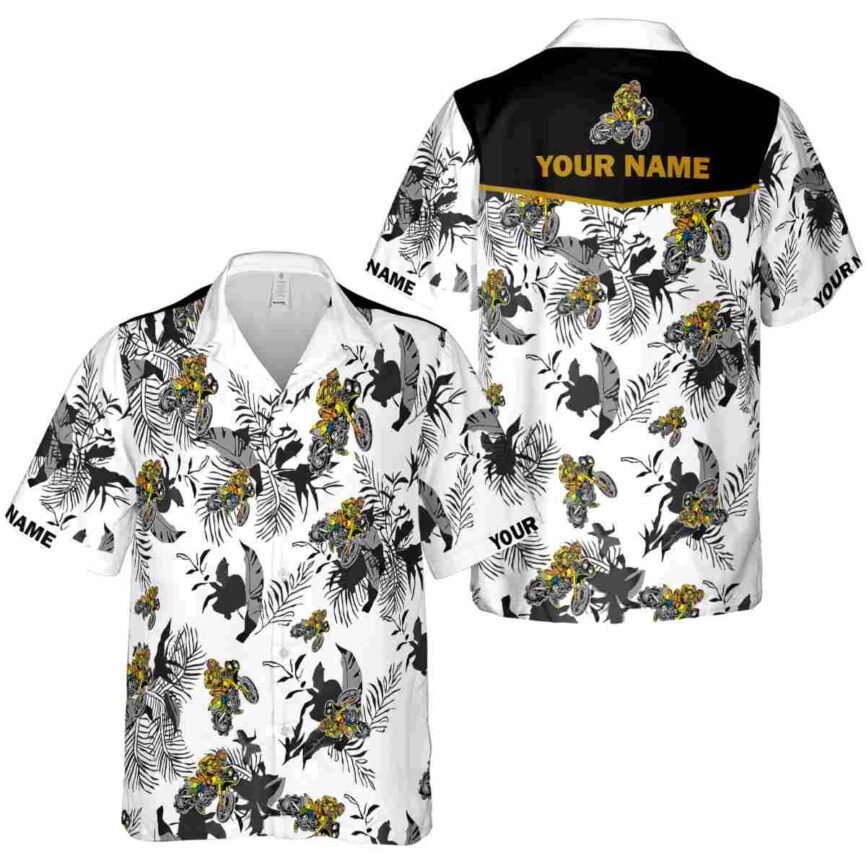 Personalized Biker Leafy Accents Hawaiian Shirt Premium grade