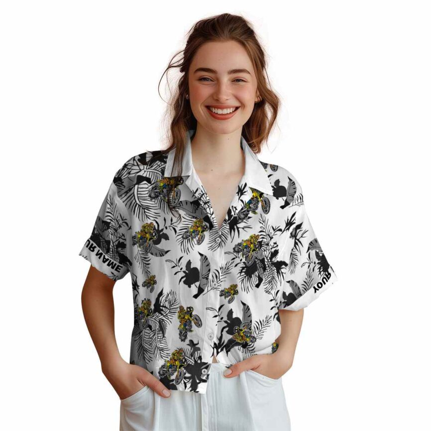 Personalized Biker Leafy Accents Hawaiian Shirt Top rated
