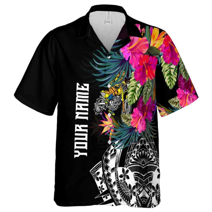 Personalized Biker Polynesian Flowers Hawaiian Shirt Fashion forward