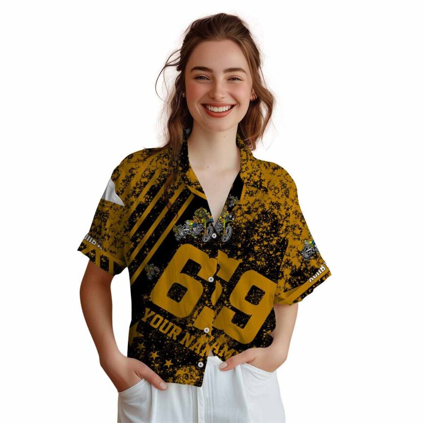Personalized Biker Stripe Burst Hawaiian Shirt Top rated