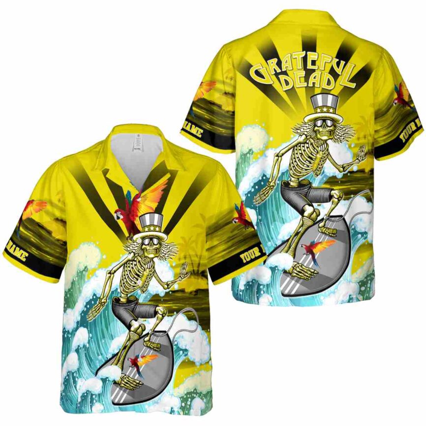 Personalized Bird Grateful Dead Motif Hawaiian Shirt Premium grade