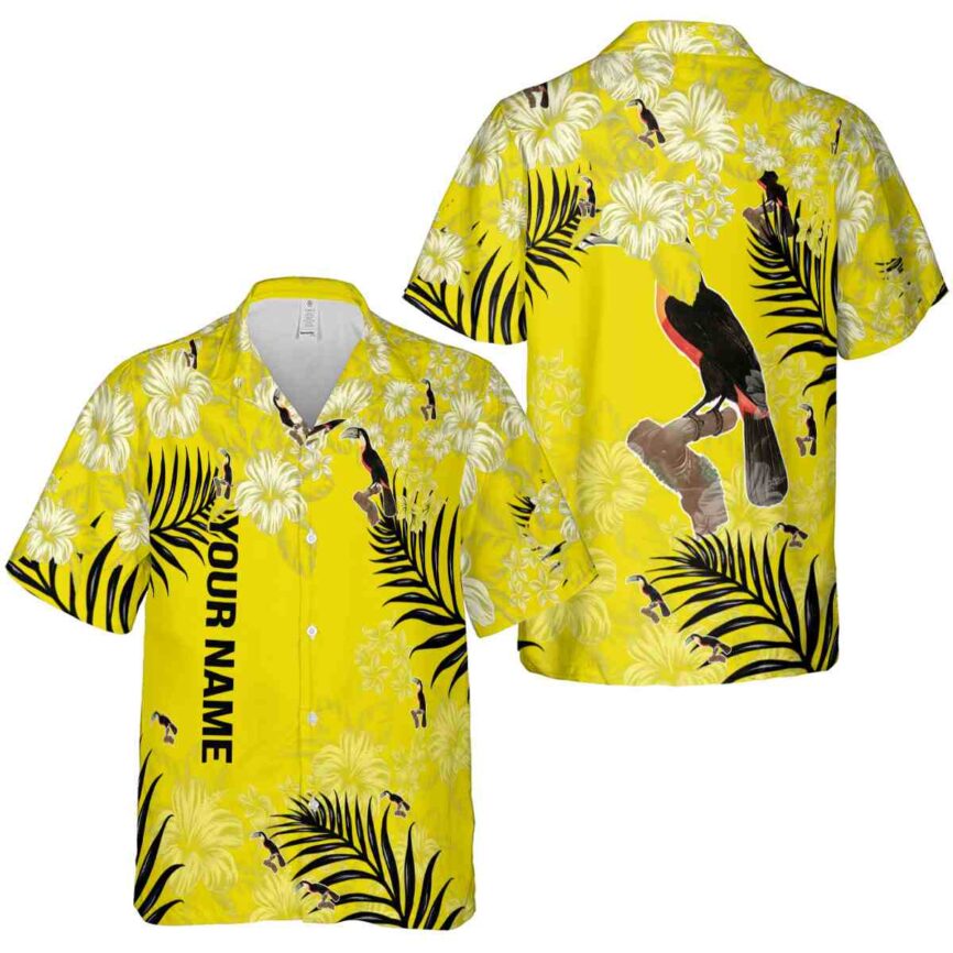 Personalized Bird Hibiscus Pattern Hawaiian Shirt Premium grade