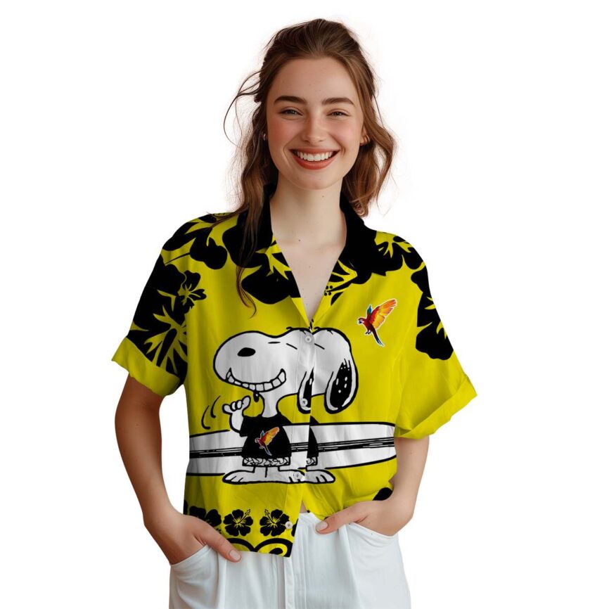 Personalized Bird Surfing Snoopy Hawaiian Shirt Top rated
